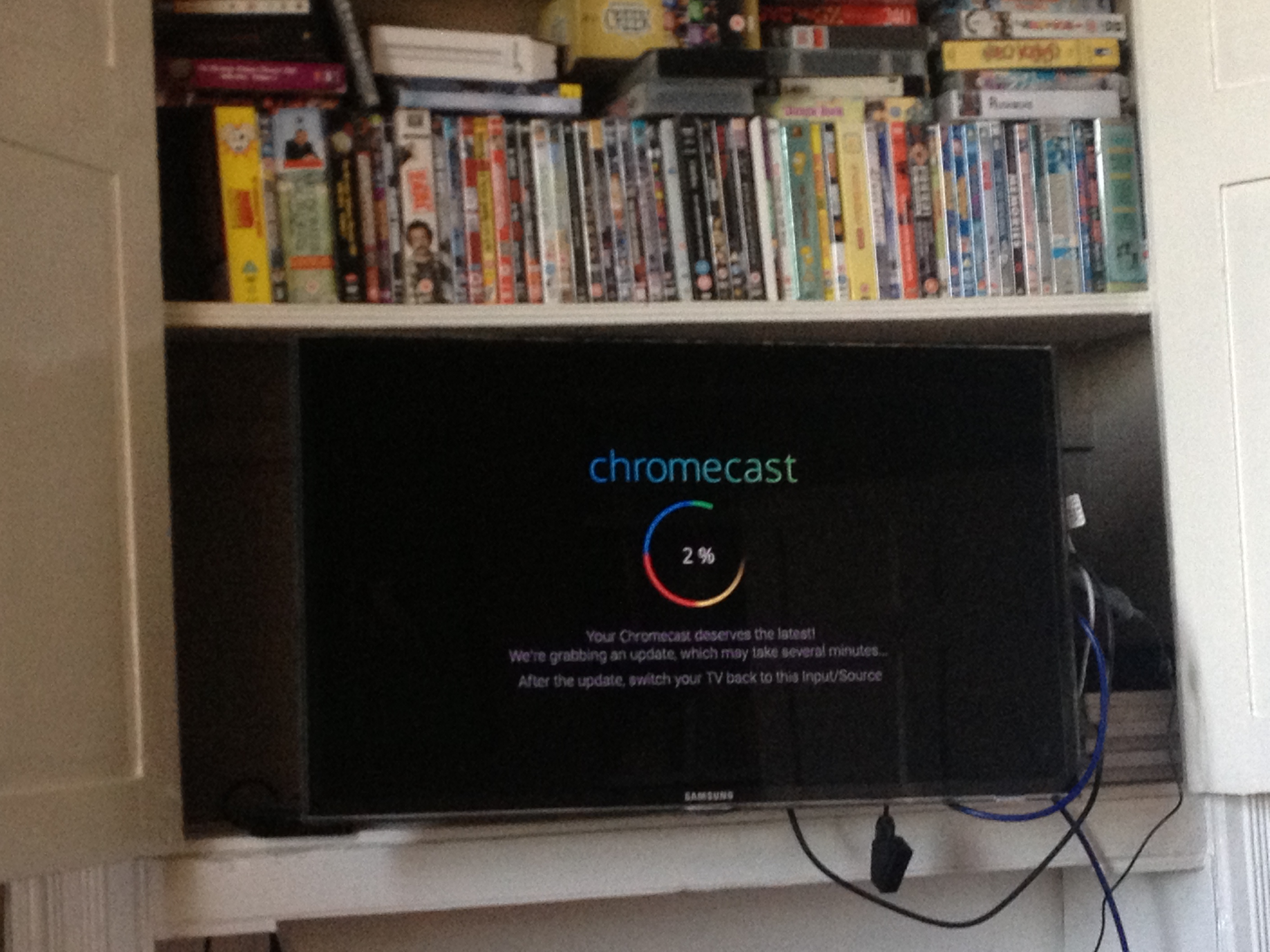 Chromecast on the TV downloading updates