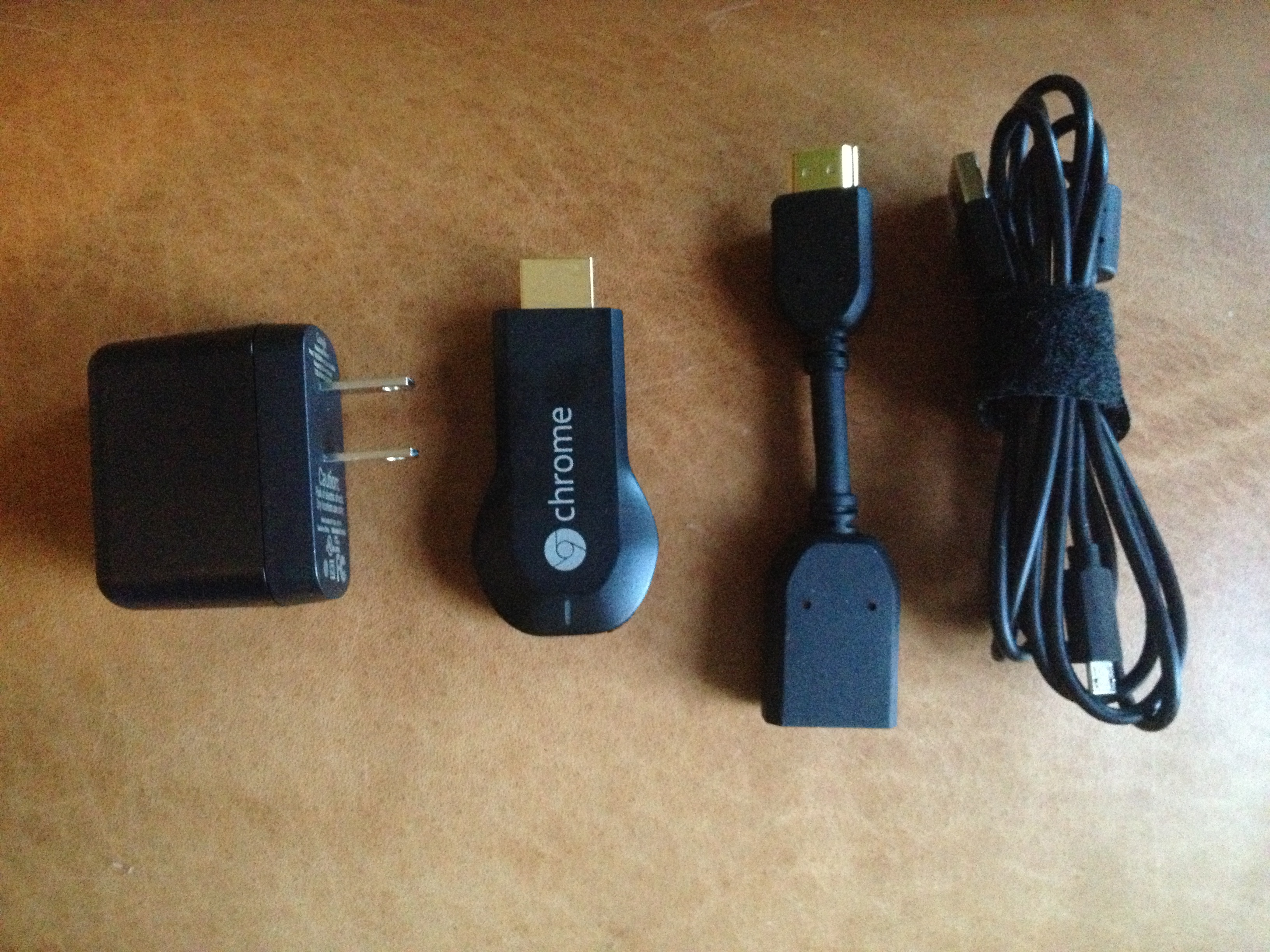 Chromecast pieces form the box