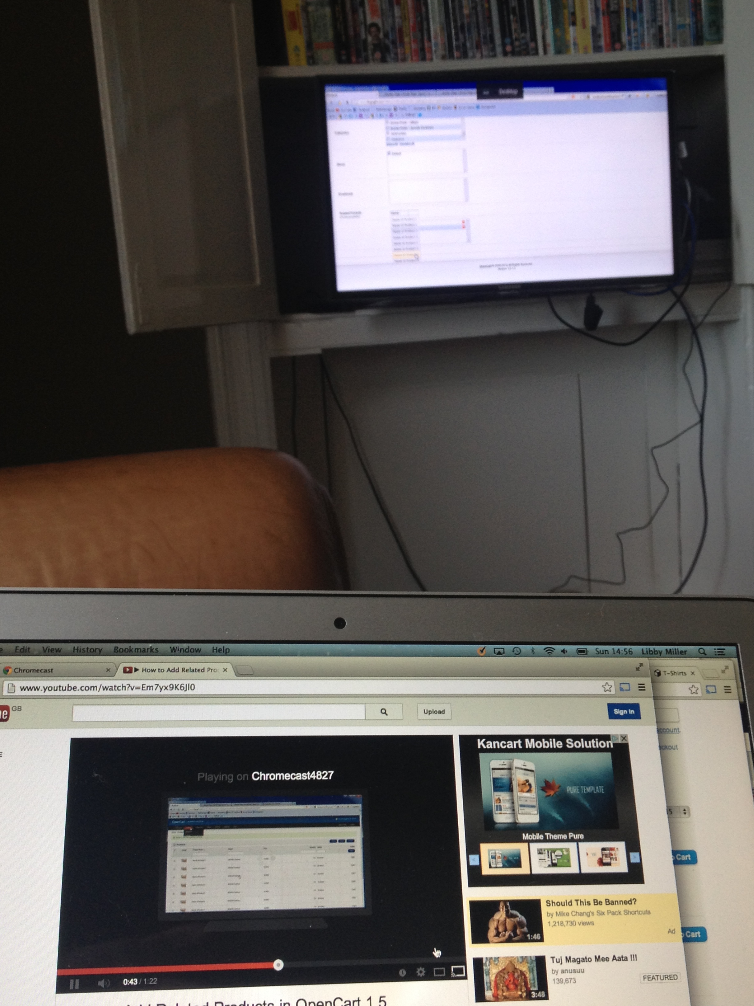 YouTube video working on the TV
