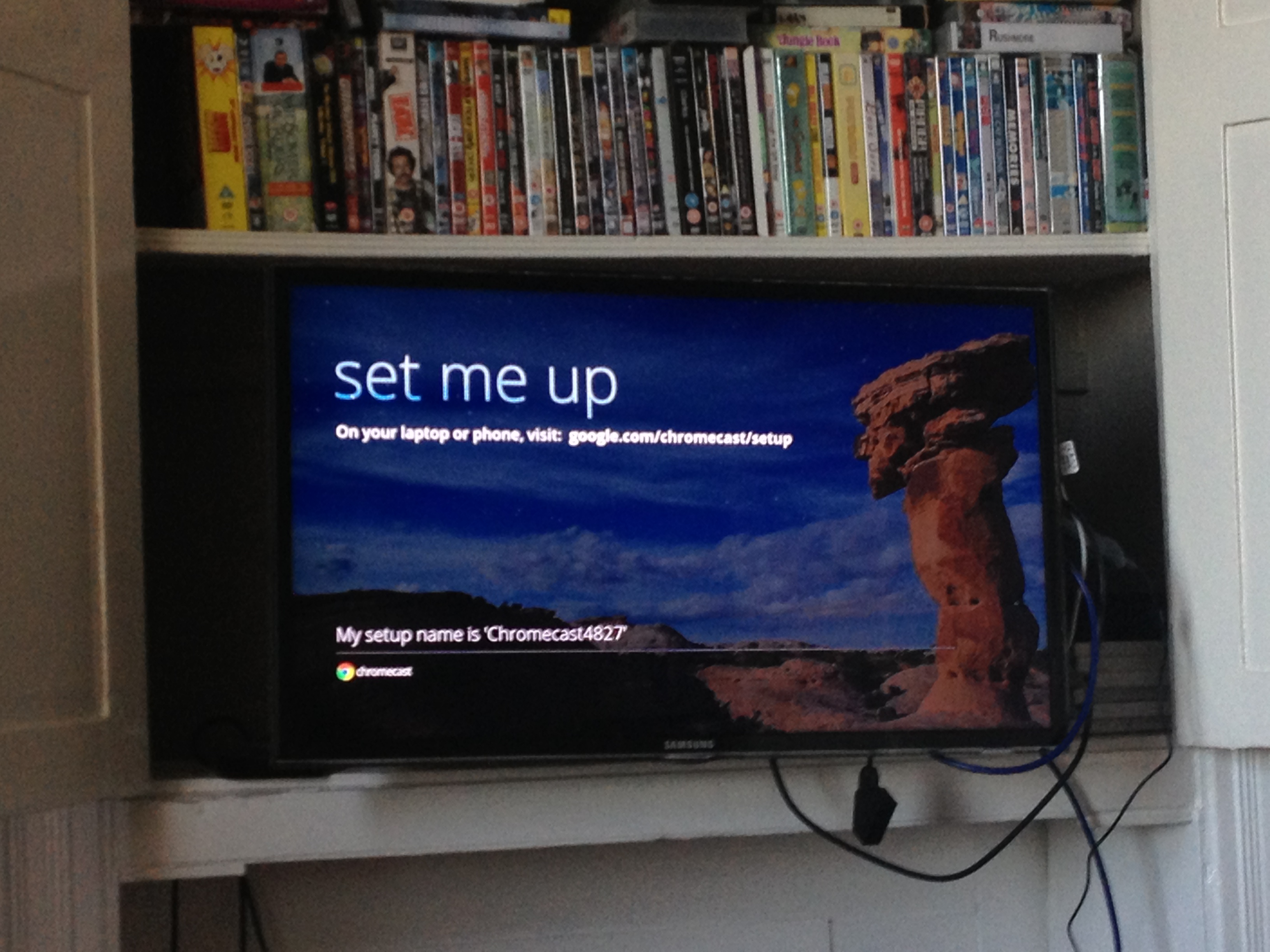 Chromecast set me up screen on the TV